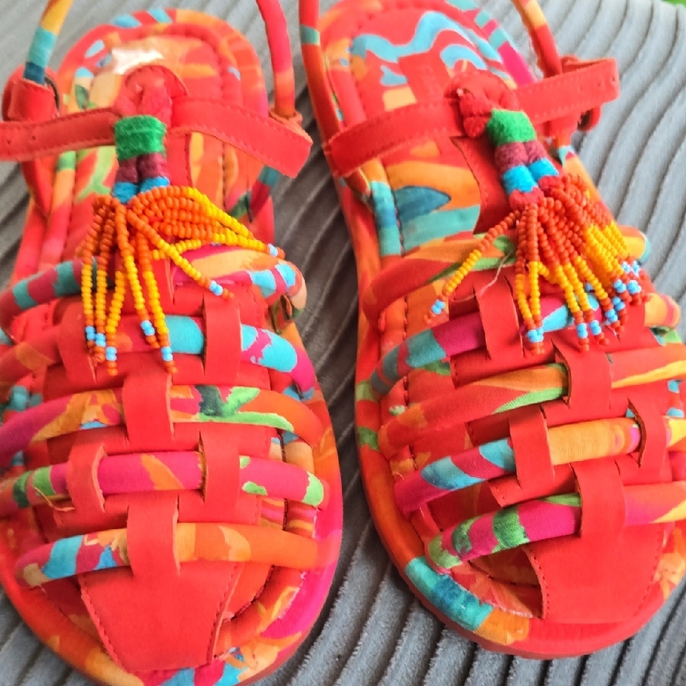 FARM Rio Vibrant Red Multicolor Sandals - Picture 3 of 7
